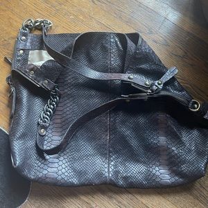 Stuart Weitzman Leather bag snakeskin embossed